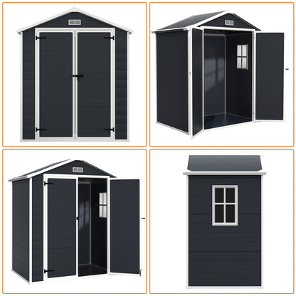 Abri de jardin en résine pour extérieur, résistant aux intempéries, avec plancher, Spire Tool Shed, 6 pi x 4 pi/6 pi x 8 pi/8 pi x 6 pi/8 pi x 10 pi