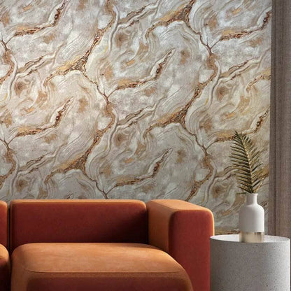 Rasch Palmetto Agate Natural & Rust Wallpaper - 529418