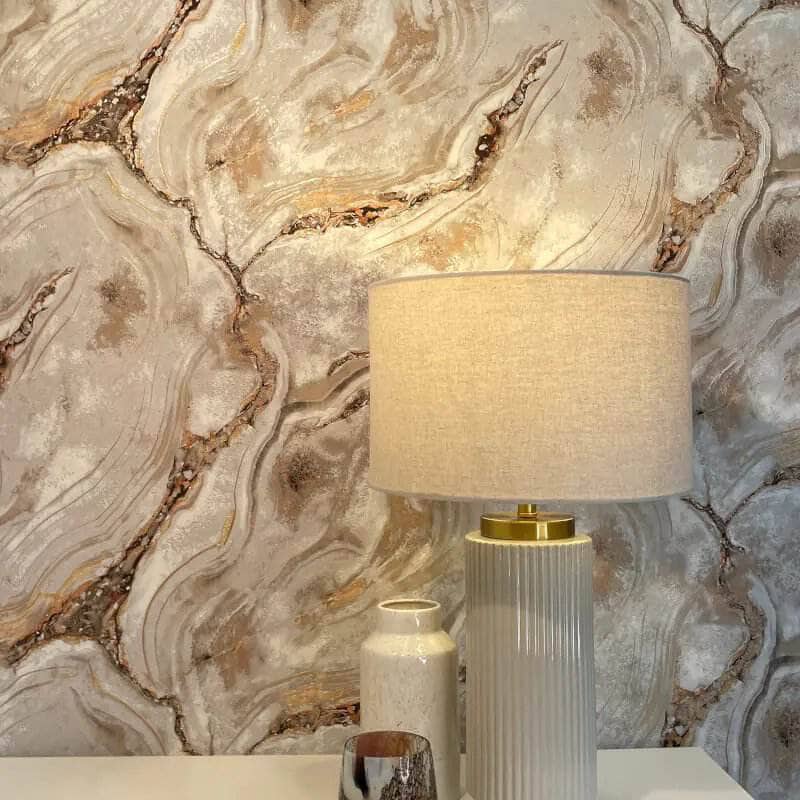 Rasch Palmetto Agate Natural & Rust Wallpaper - 529418