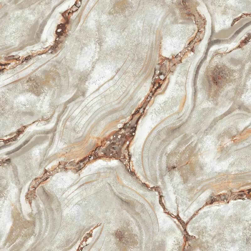 Rasch Palmetto Agate Natural & Rust Wallpaper - 529418
