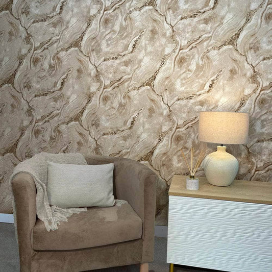 Rasch Palmetto Agate Taupe Wallpaper - 529456