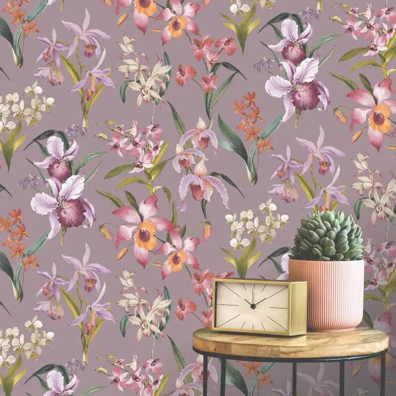 Rasch Maya Floral Lilac Wallpaper - 283661
