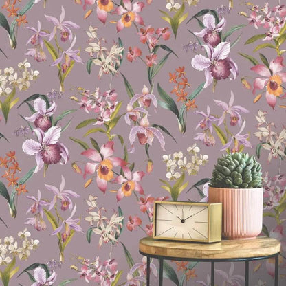 Rasch Maya Floral Lilac Wallpaper - 283661