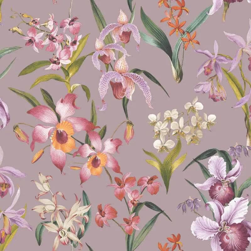 Rasch Maya Floral Lilac Wallpaper - 283661