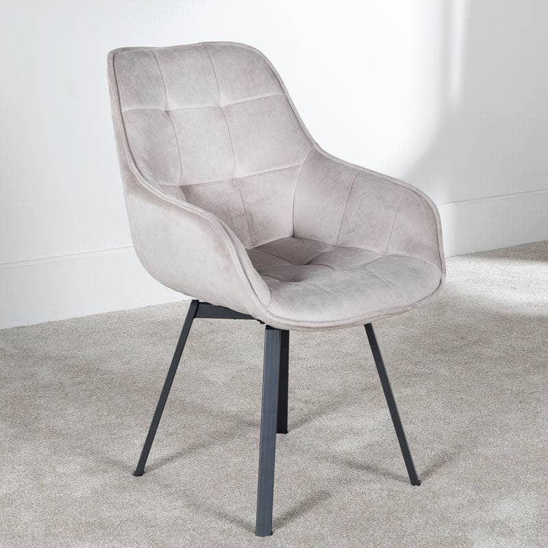 Lincoln Round Dining Table & 4 Taupe Montreal Dining Chairs