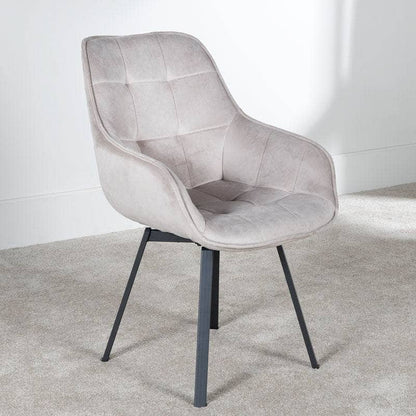 Lincoln Round Dining Table & 4 Taupe Montreal Dining Chairs