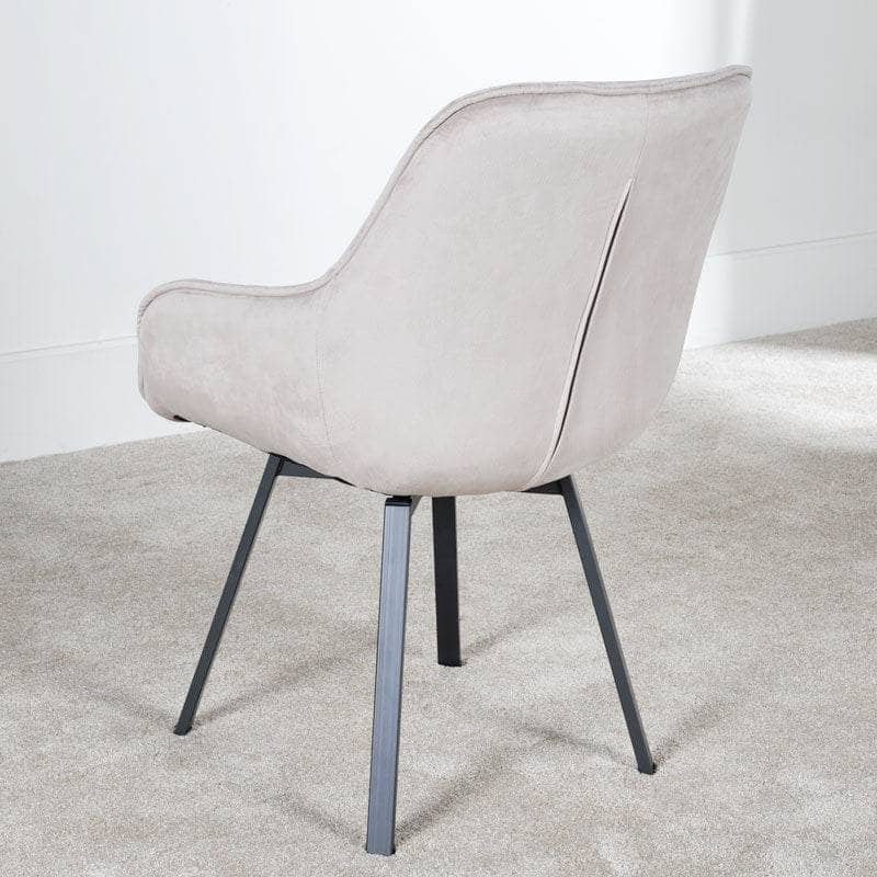 Lincoln Round Dining Table & 4 Taupe Montreal Dining Chairs