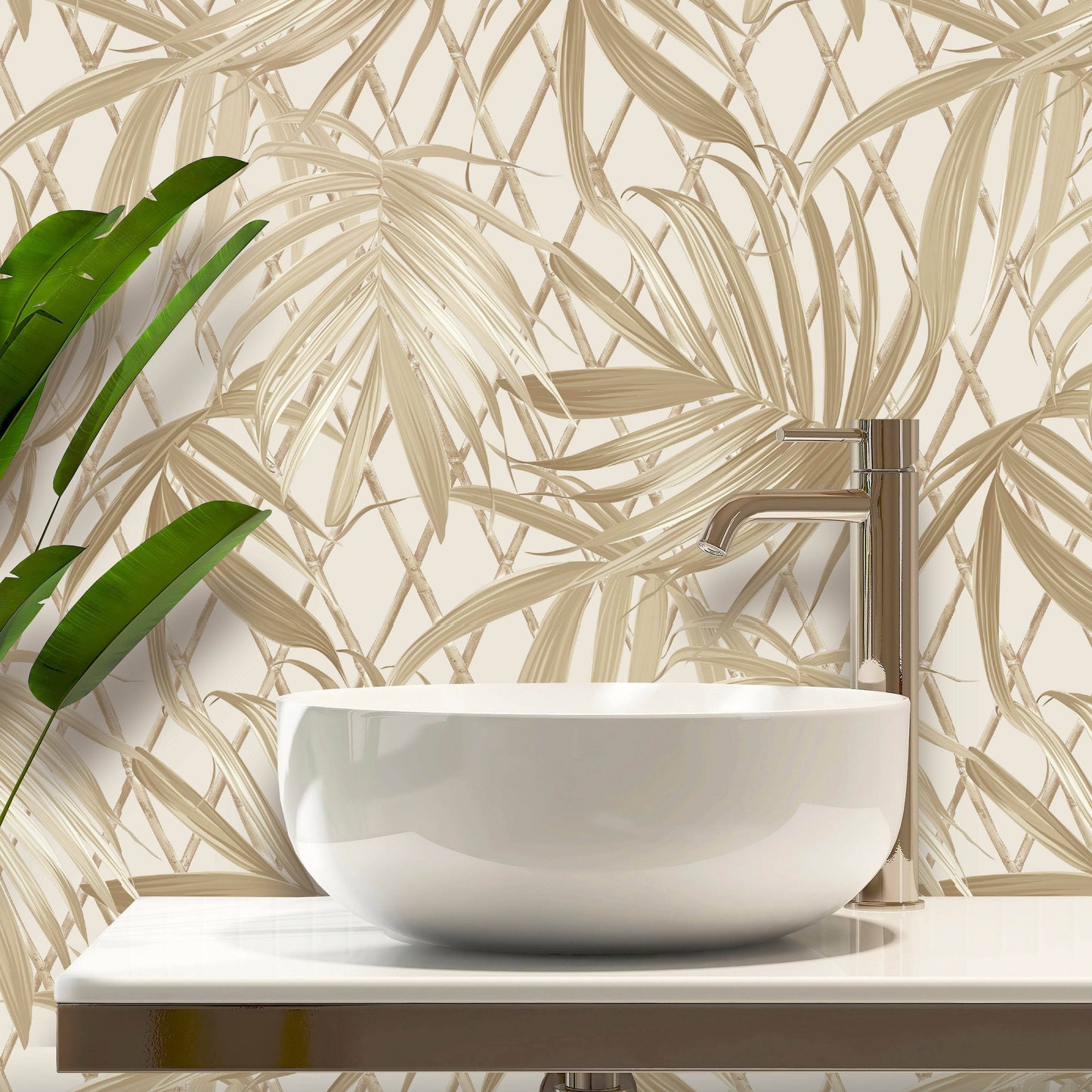 Rasch B31 Paradise Palm Gold Wallpaper - 539578