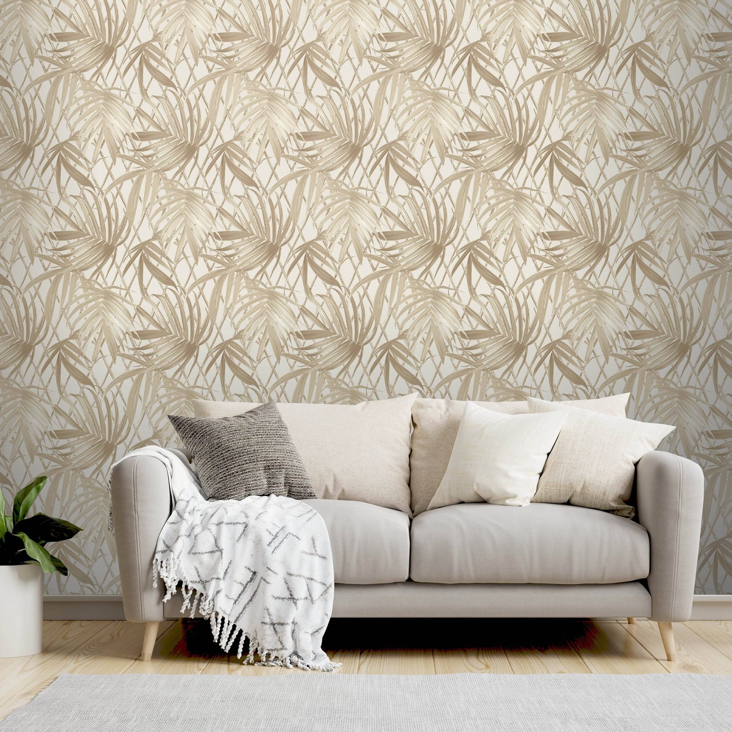 Rasch B31 Paradise Palm Gold Wallpaper - 539578