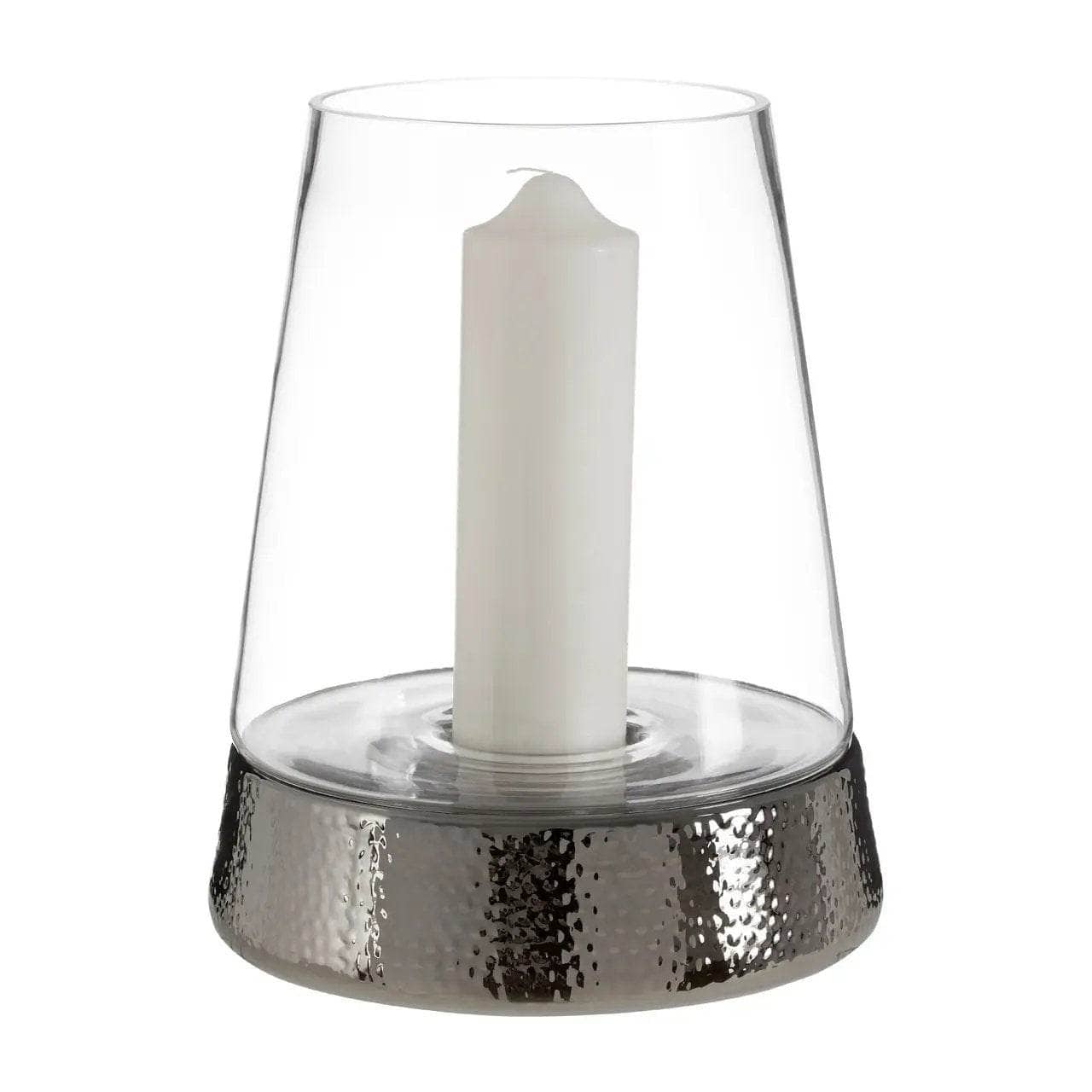 Martele Large Hurricane Candle Holder - Silver