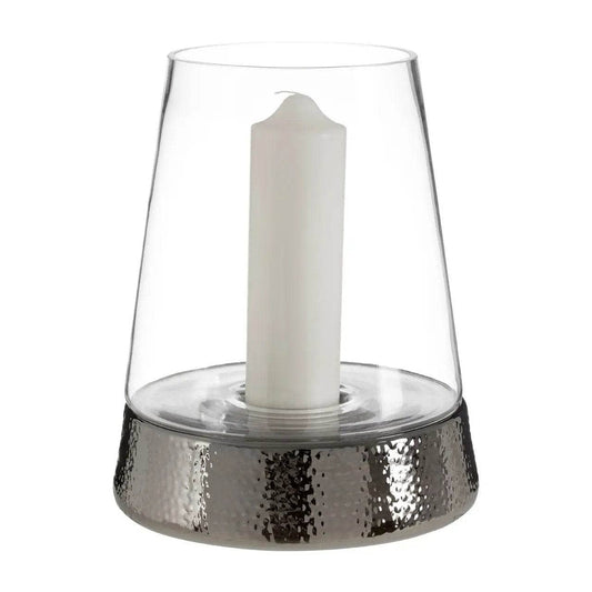 Martele Large Hurricane Candle Holder - Silver