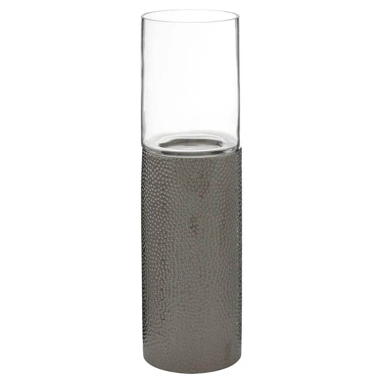 Martele Medium Pillar Candle Holder - Silver