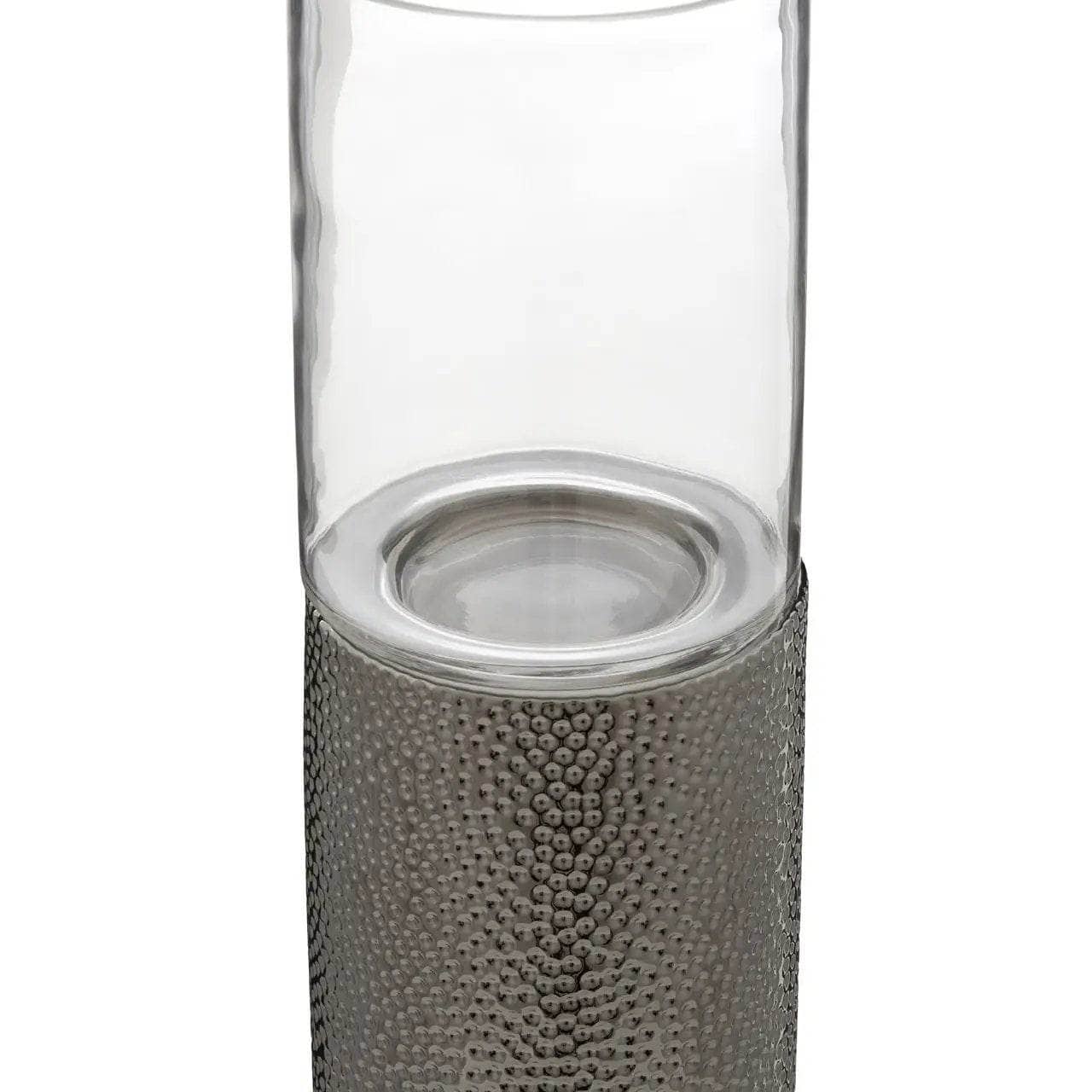 Martele Medium Pillar Candle Holder - Silver