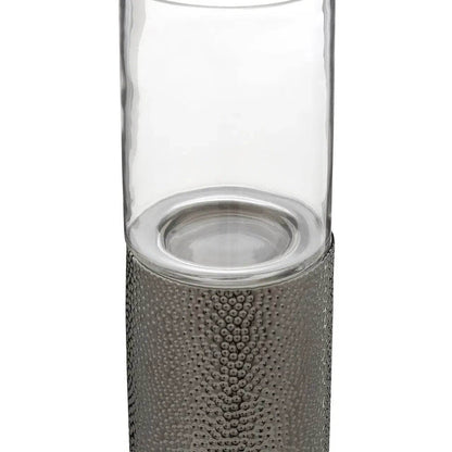 Martele Medium Pillar Candle Holder - Silver