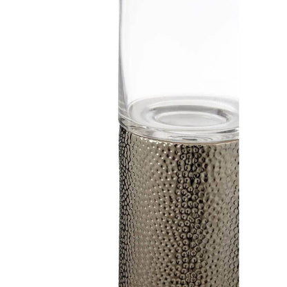 Martele Large Pillar Candle Holder - Silver