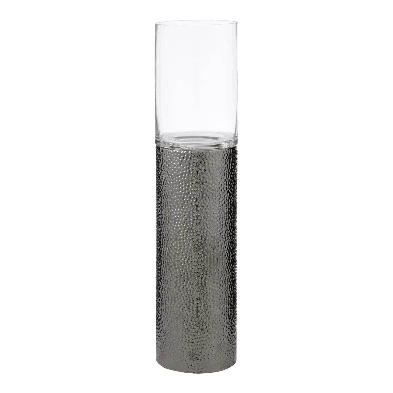 Martele Large Pillar Candle Holder - Silver