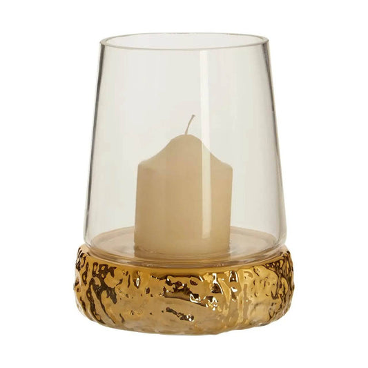 Martele Small Hurricane Gold Candle Holder