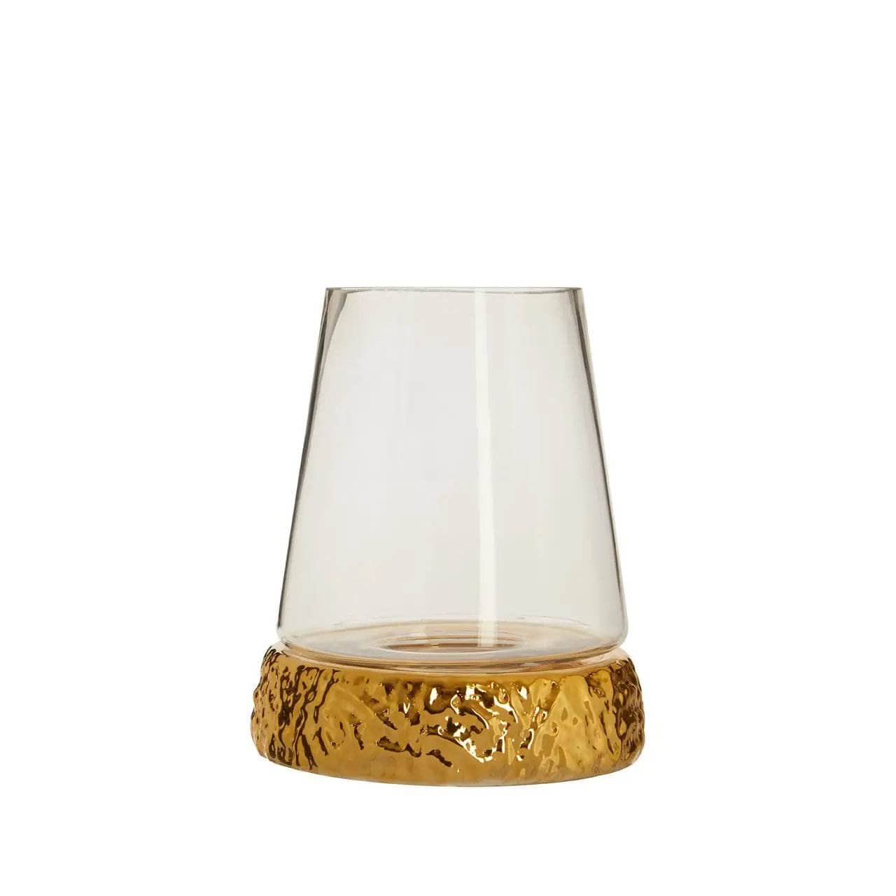 Martele Medium Hurricane Gold Candle Holder