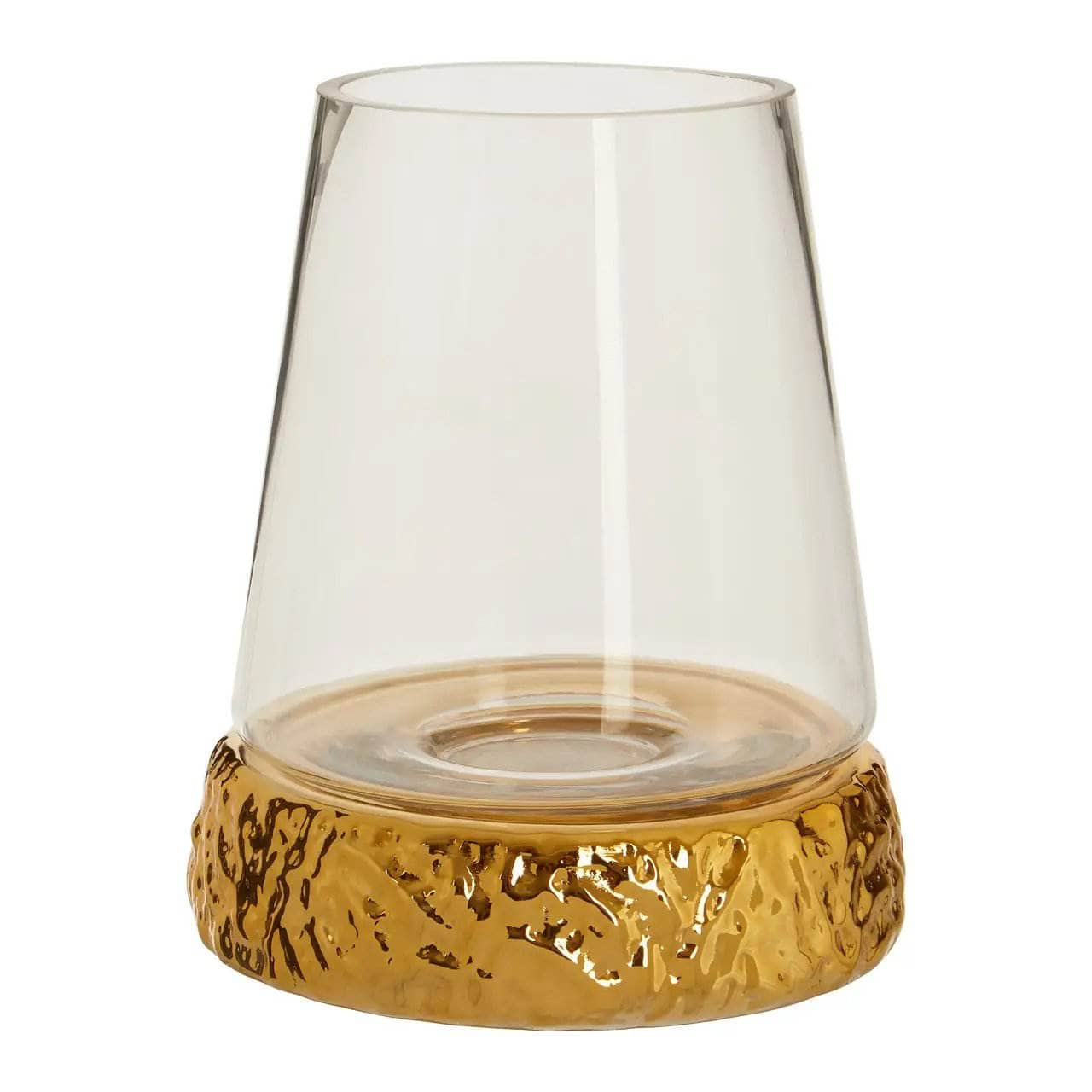 Martele Medium Hurricane Gold Candle Holder