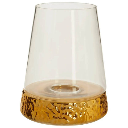 Martele Large Hurricane Gold Candle Holder