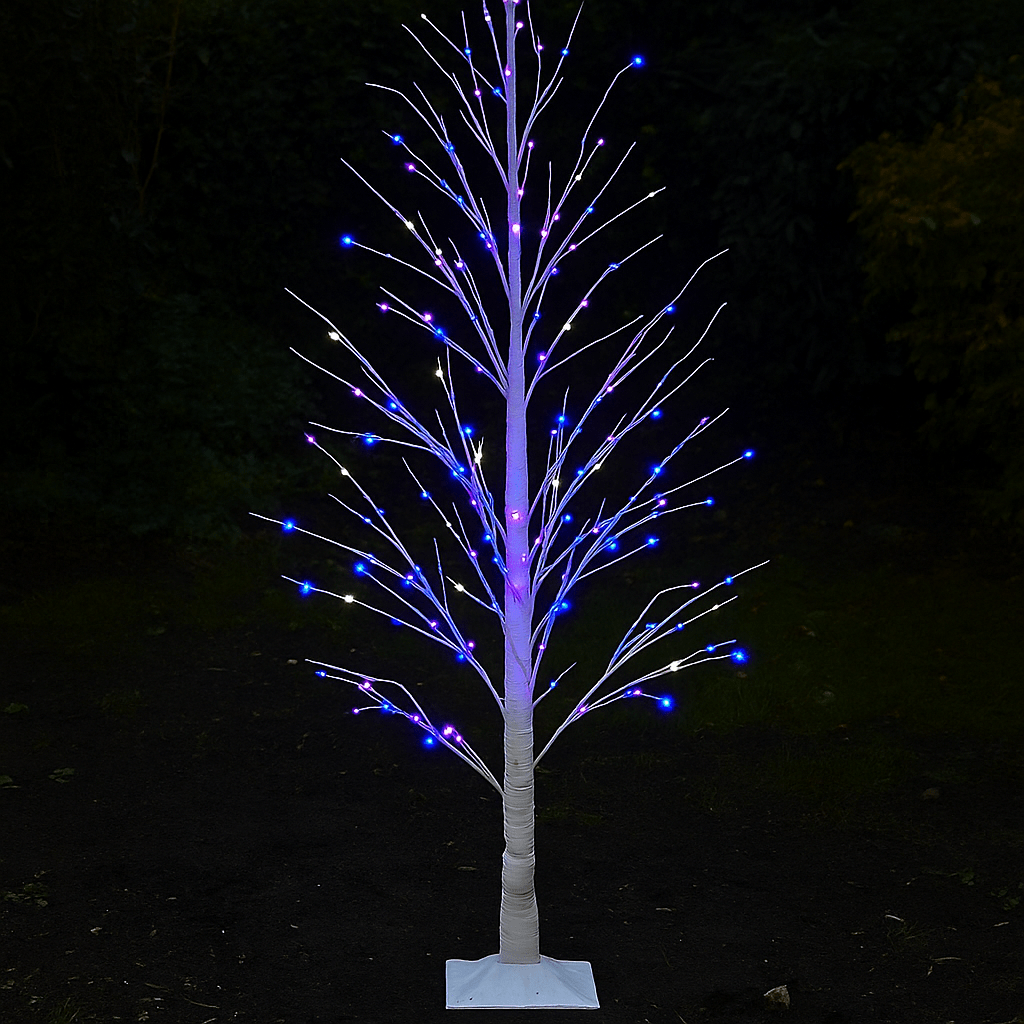 Premier 1.5m Birch Tree with 560 Rainbow Twinkle LED
