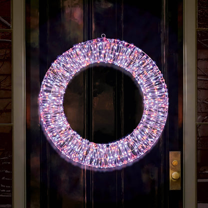 Rainbow LED Wreath - 70cm