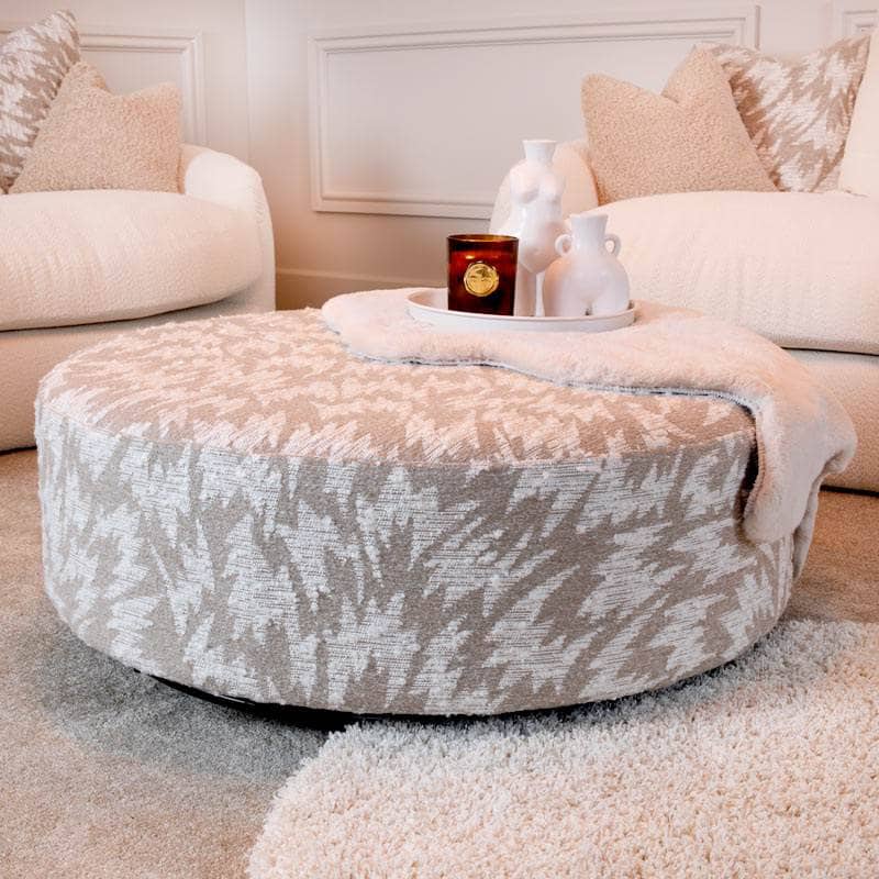 Bailey Footstool - Natural & Cream