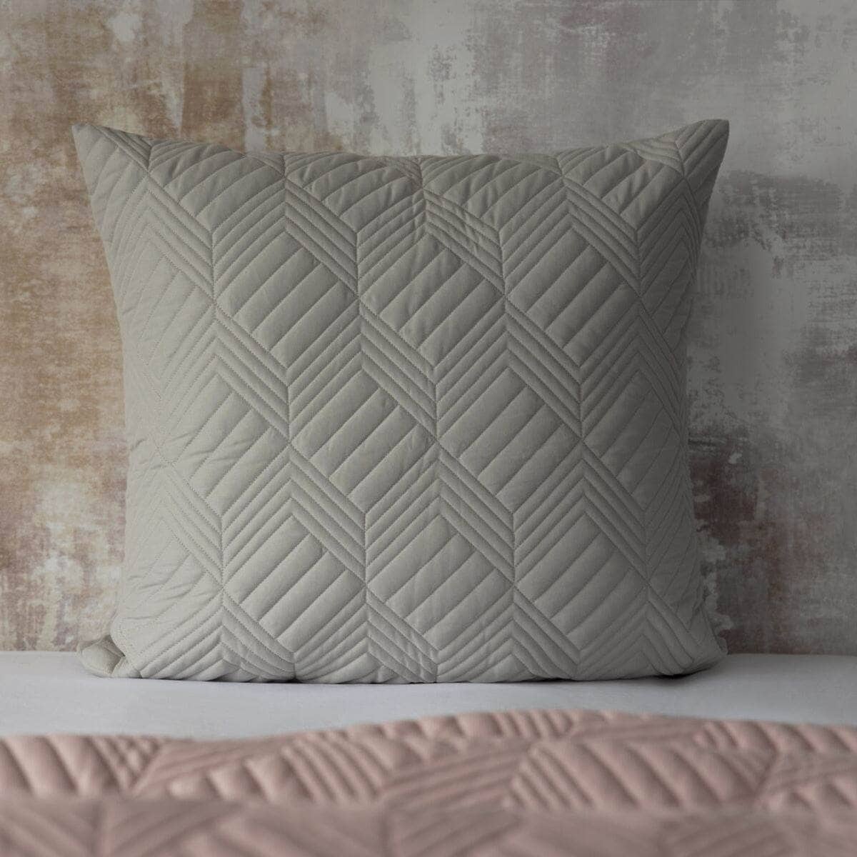 Lisbon Continental Square Pillow Sham - Soft Grey