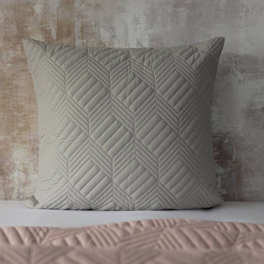 Lisbon Continental Square Pillow Sham - Soft Grey