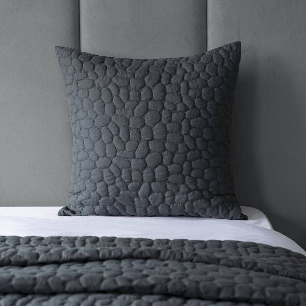 Porto Continental Square Geometric Pillow Sham - Charcoal