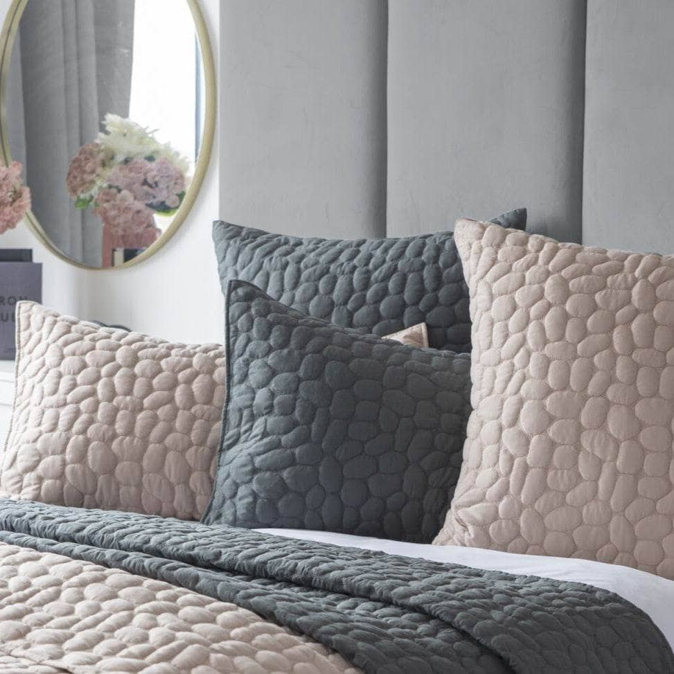 Porto Continental Square Geometric Pillow Sham - Charcoal