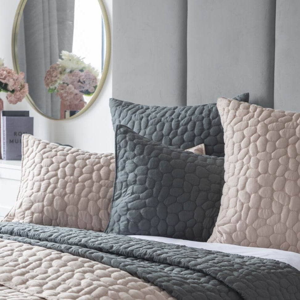 Porto Geometric Pillow Sham Pair - Charcoal