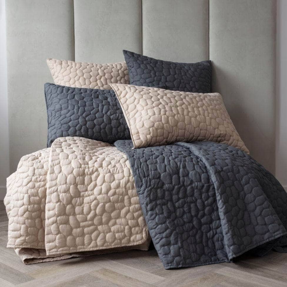 Porto Geometric Pillow Sham Pair - Charcoal