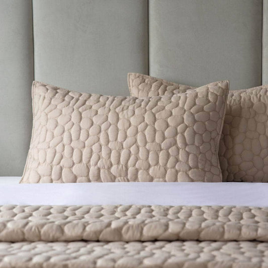 Porto Geometric Pillow Sham Pair - Latte