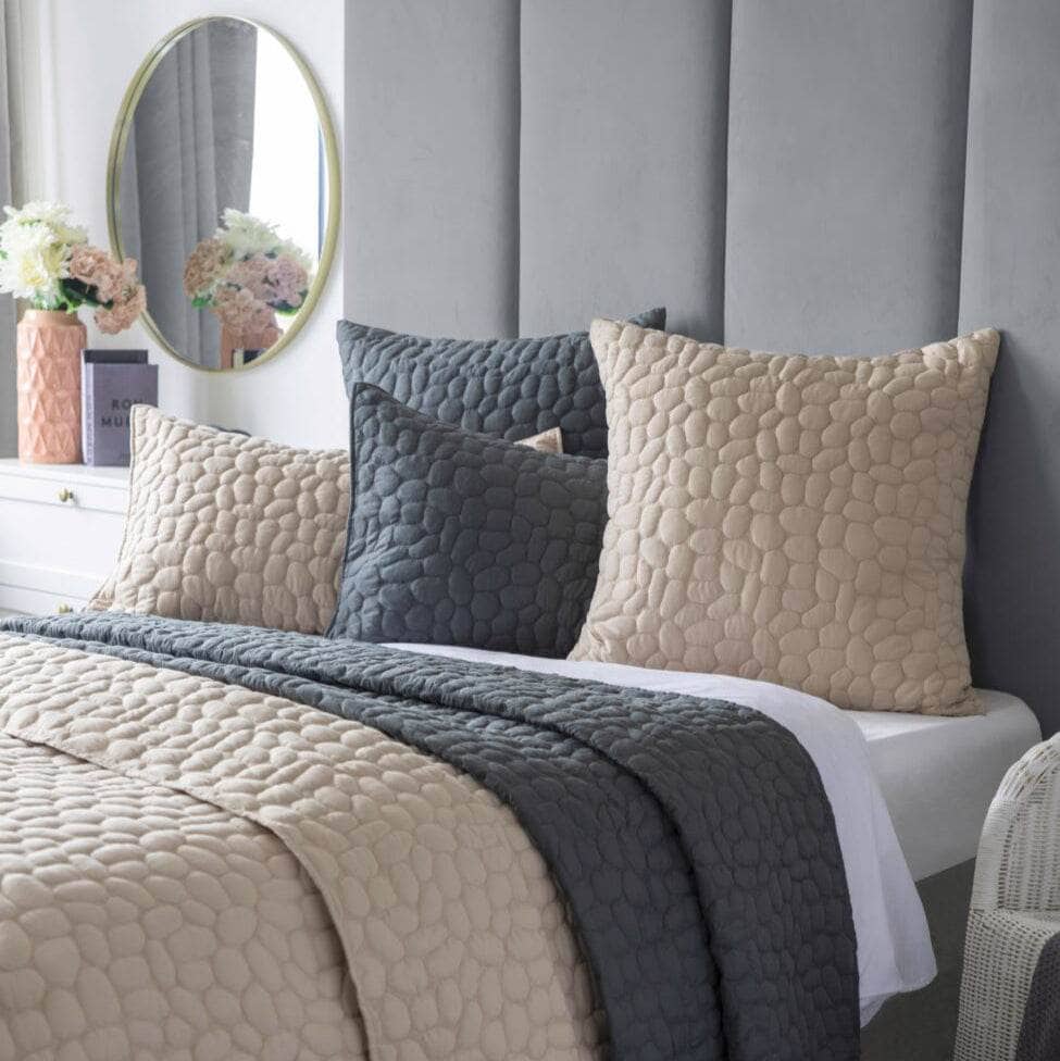 Porto Geometric Pillow Sham Pair - Latte