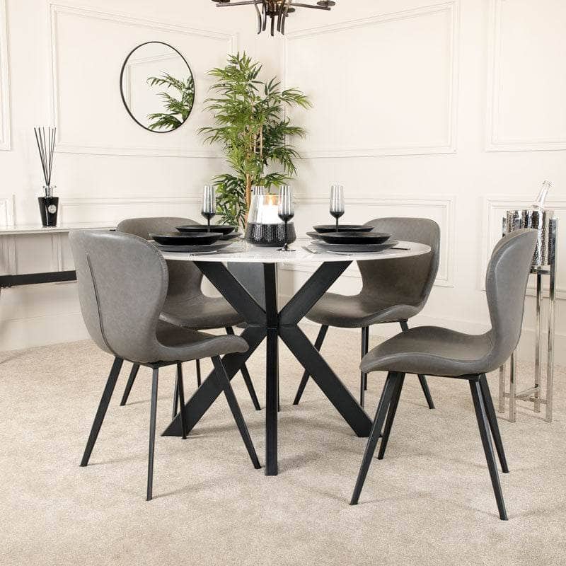 Santorini Round Table & 4 Athena Chairs