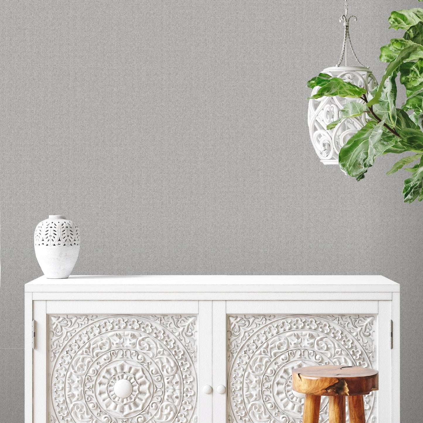 Rasch Fiji Grey Linen Wallpaper - 316100