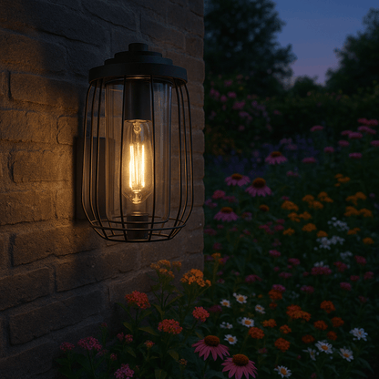 Taranto Outdoor Wall Light With PIR - Black