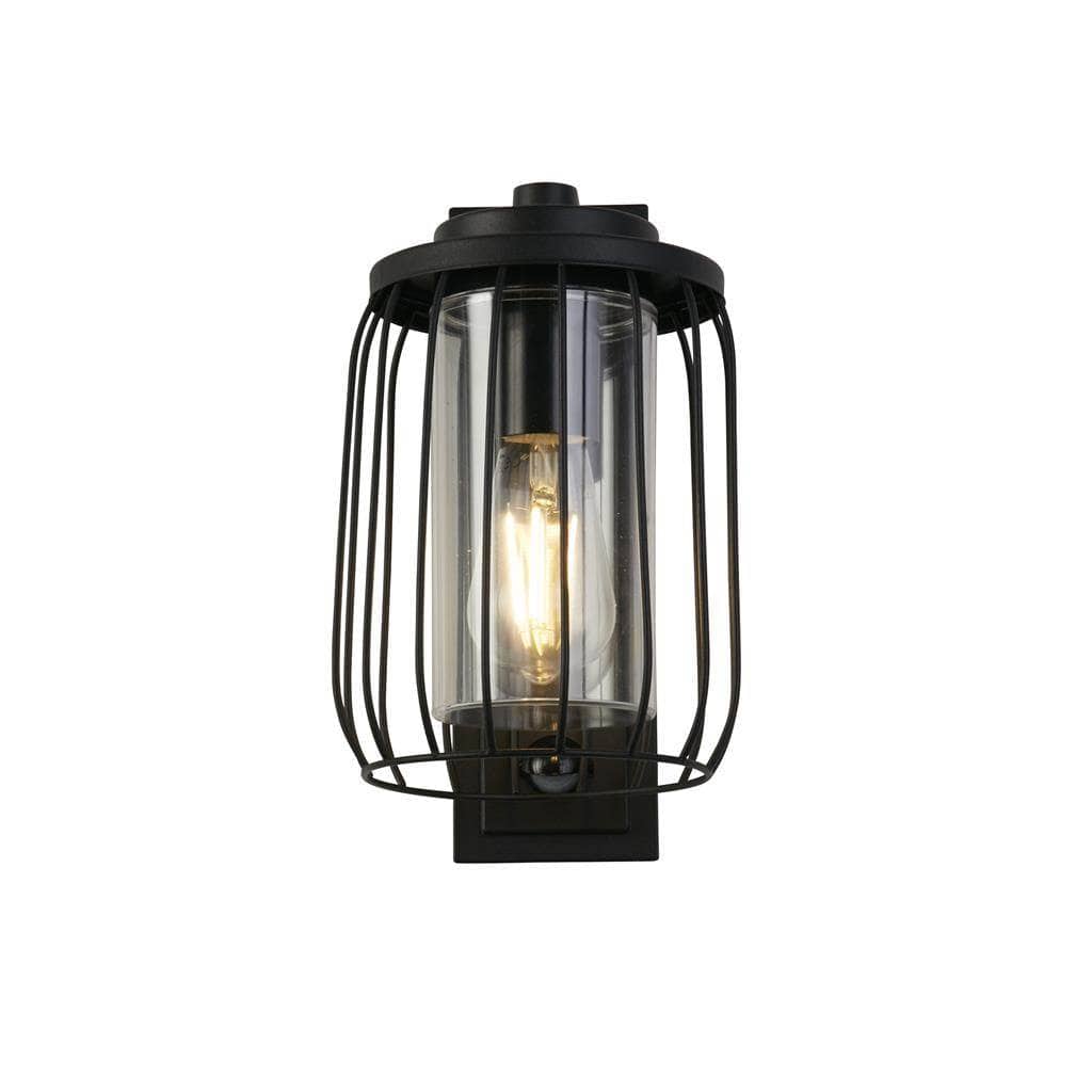 Taranto Outdoor Wall Light With PIR - Black