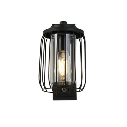 Taranto Outdoor Wall Light With PIR - Black