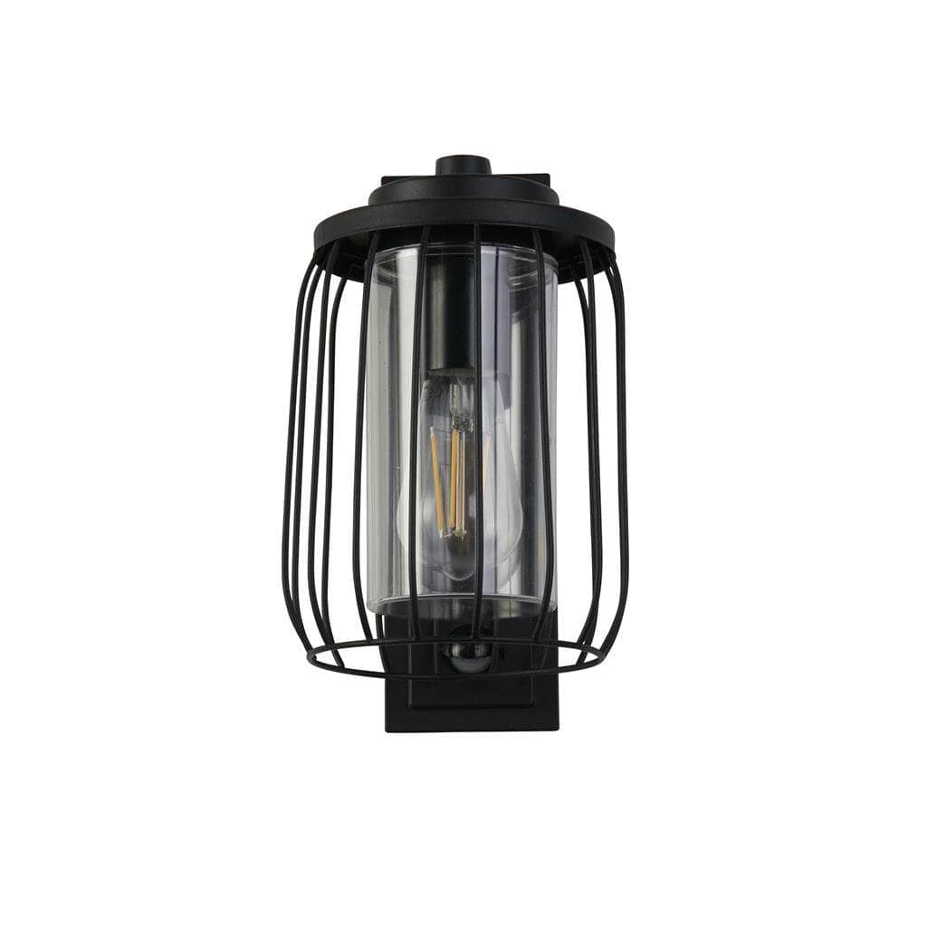 Taranto Outdoor Wall Light With PIR - Black
