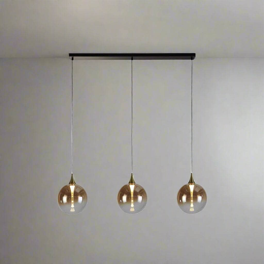 Livorno 3 Light Pendant Light - Black & Gold