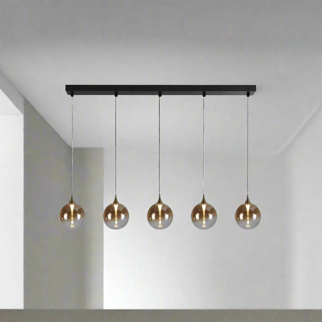 Livorno 5 Light Pendant Light - Black & Gold