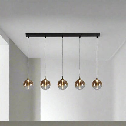 Livorno 5 Light Pendant Light - Black & Gold