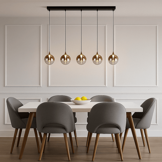 Livorno 5 Light Pendant Light - Black & Gold