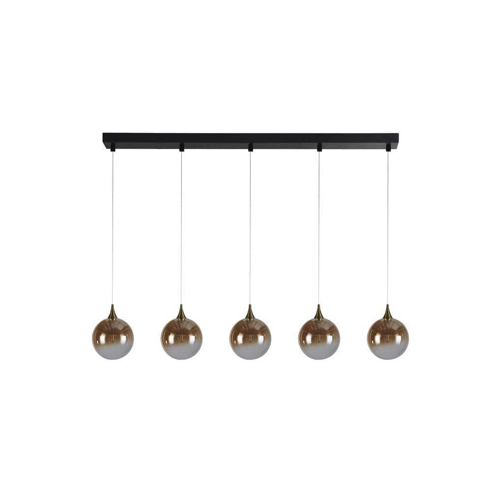 Livorno 5 Light Pendant Light - Black & Gold