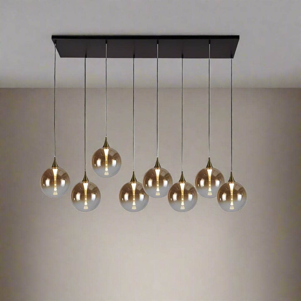 Livorno 8 Light Pendant Light - Black & Gold