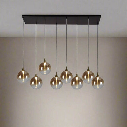 Livorno 8 Light Pendant Light - Black & Gold