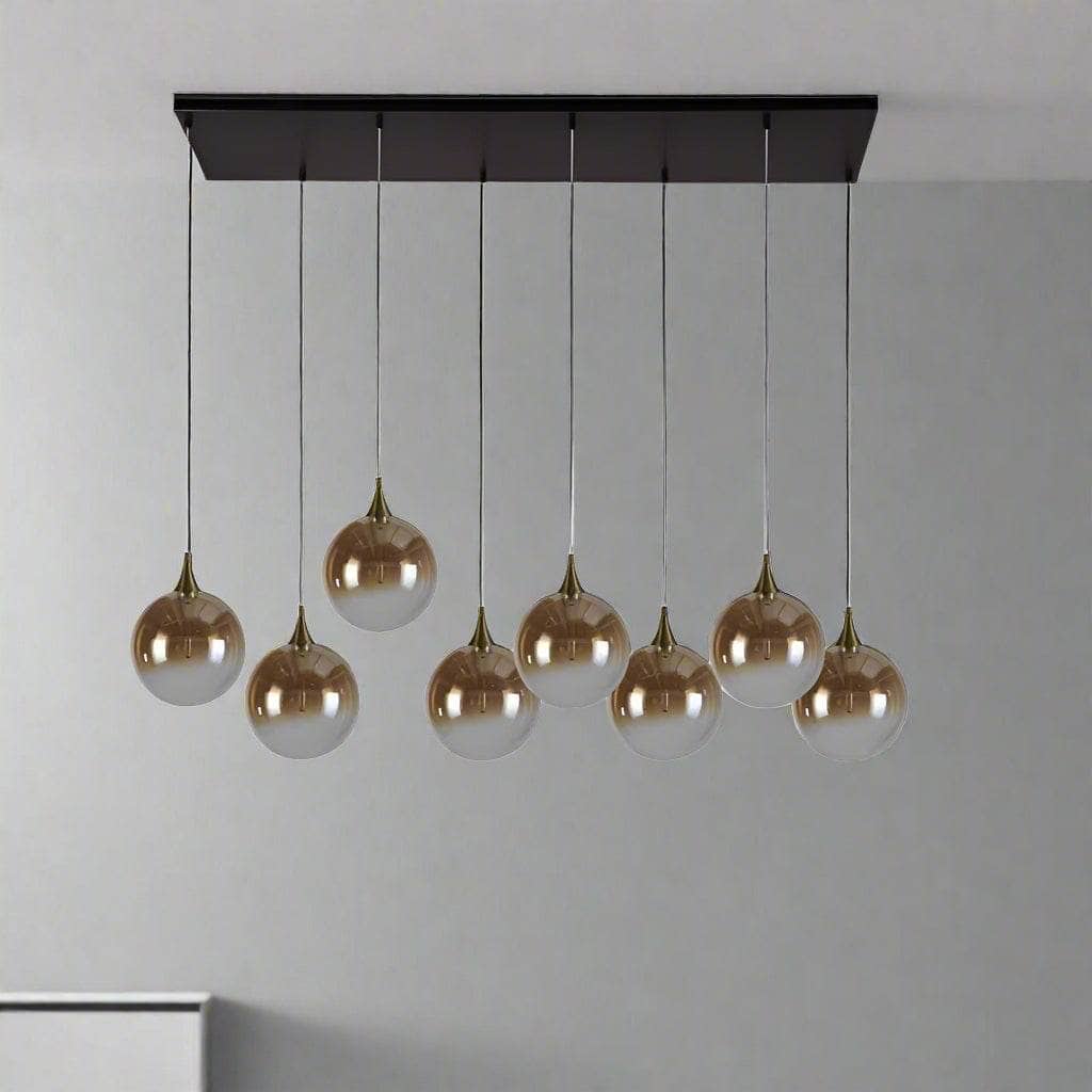 Livorno 8 Light Pendant Light - Black & Gold