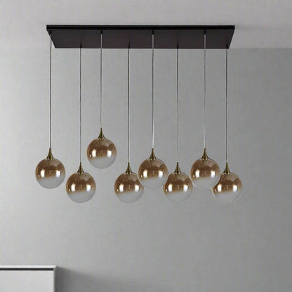 Livorno 8 Light Pendant Light - Black & Gold
